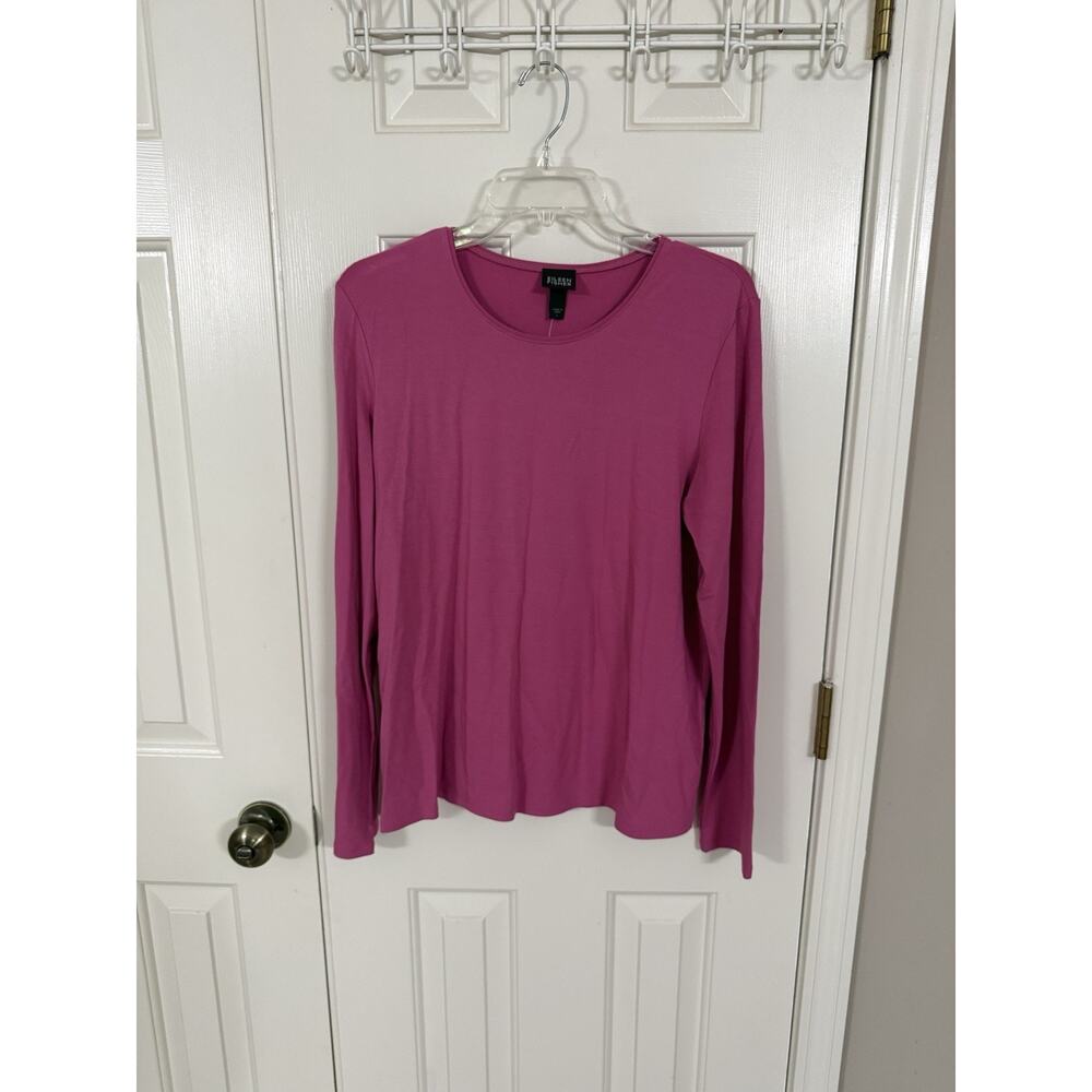 Eileen Fisher Kirsh Long Sleeve Top L Pink Mauve New With Tags